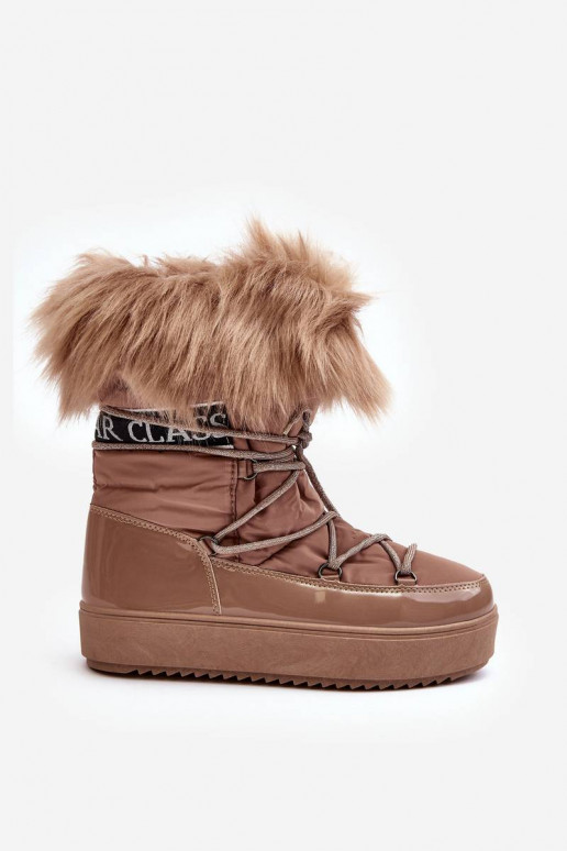 Schneestiefel mit Schnürsenkel beige... Schneestiefel mit Schnürsenkel beige...
