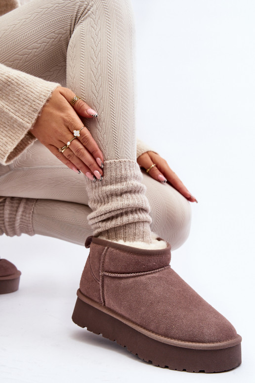 Suede snowboots in kaki kleur Nucca Suede snowboots in kaki kleur Nucca