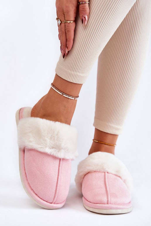Slippers met bont roze Morisea Slippers met bont roze Morisea