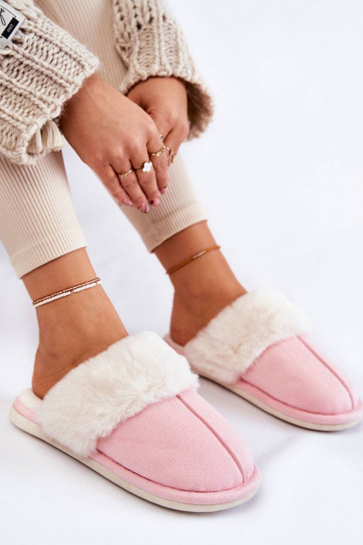 Slippers met bont roze Morisea Slippers met bont roze Morisea