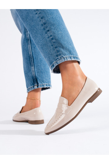Mocassins femme laqués beige Shelovet 2