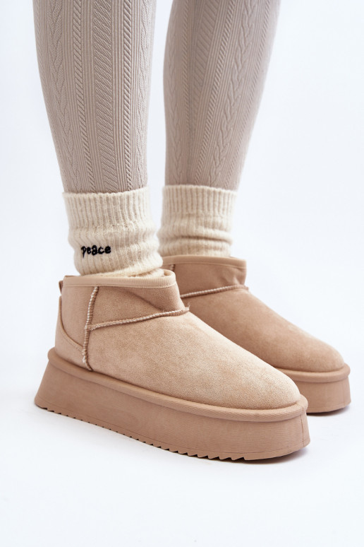 Snowboots met massieve zool beige... Snowboots met massieve zool beige...