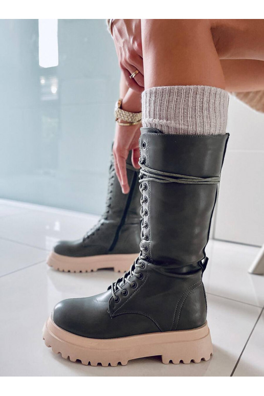 Bottes longues à lacets ZONA VERT