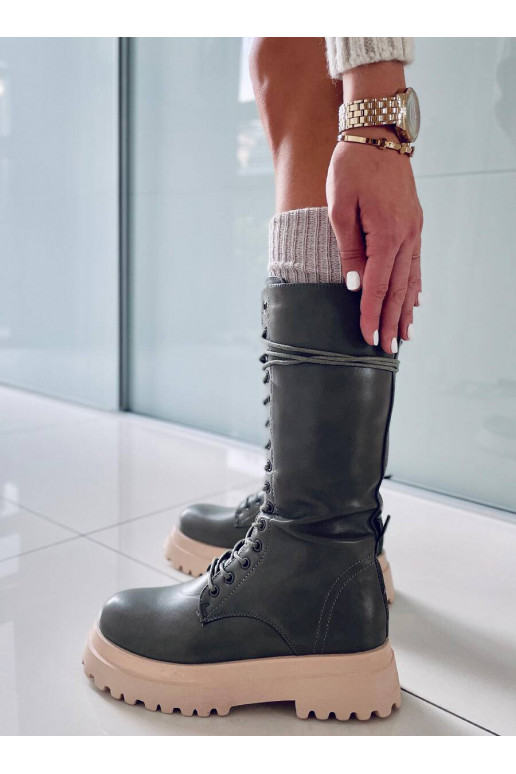 Bottes longues à lacets ZONA VERT