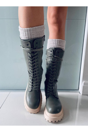 Lange Stiefel mit Schnürsenkeln ZONA GREEN 2