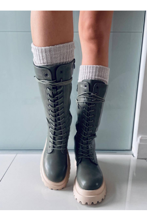 Bottes longues à lacets ZONA VERT