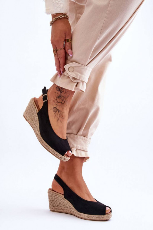 Sandales à plateforme en daim couleur...