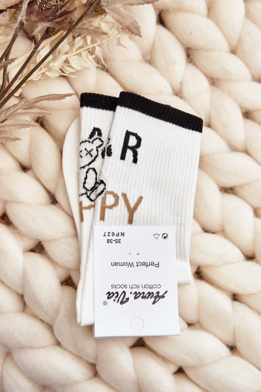 Chaussettes avec inscription en blanc