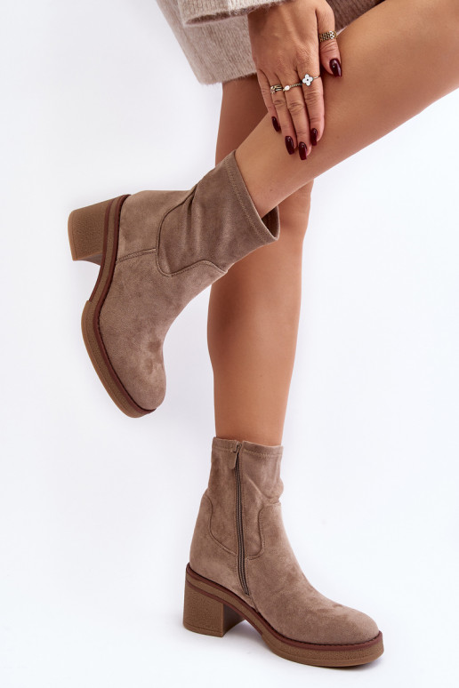 Bottines à talons couleur beige Argastis