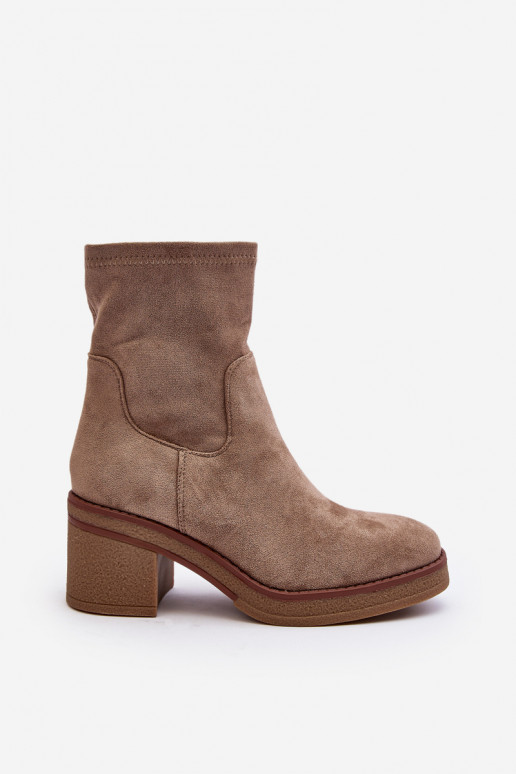 Bottines à talons couleur beige Argastis