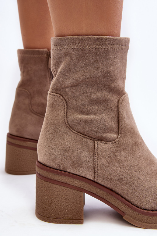 Bottines à talons couleur beige Argastis