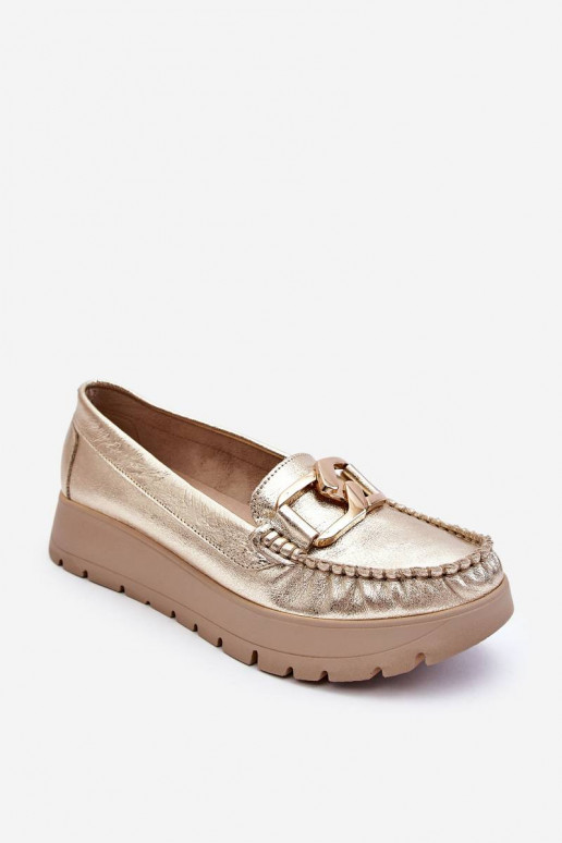 Mocassins à plateforme ornés d'or par Lemar Desmond