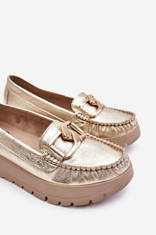 Mocassins à plateforme ornés d'or par Lemar Desmond