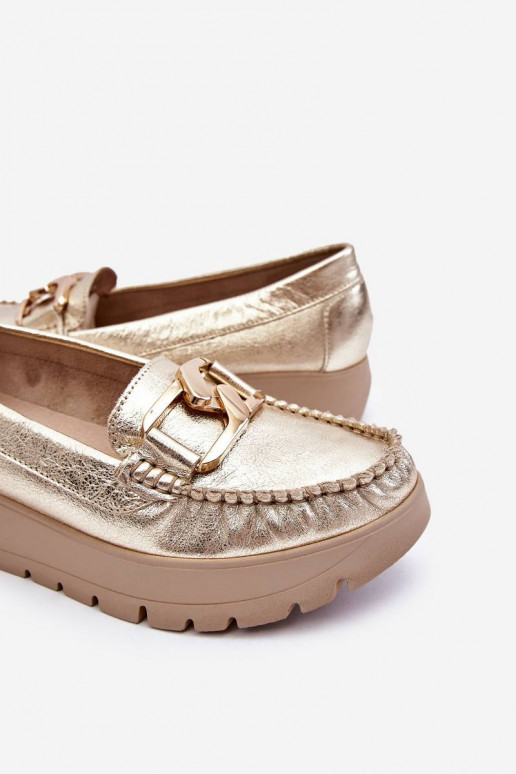 Mocassins à plateforme ornés d'or par Lemar Desmond