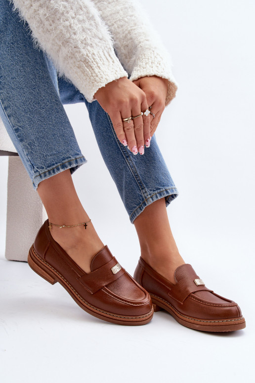 Bruine mocassins voor dames