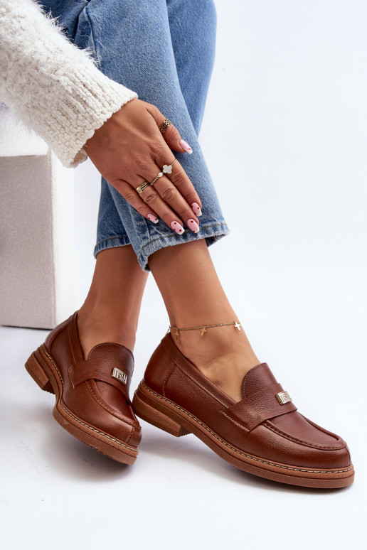 Bruine mocassins voor dames