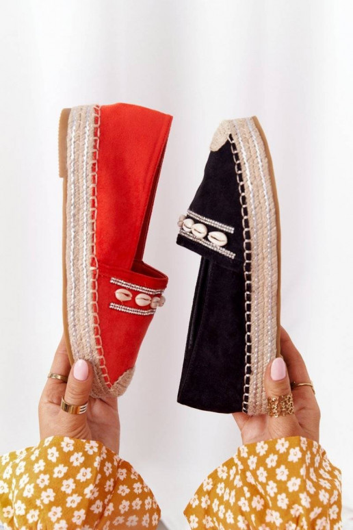 Plateau-espadrilles met schelpen...