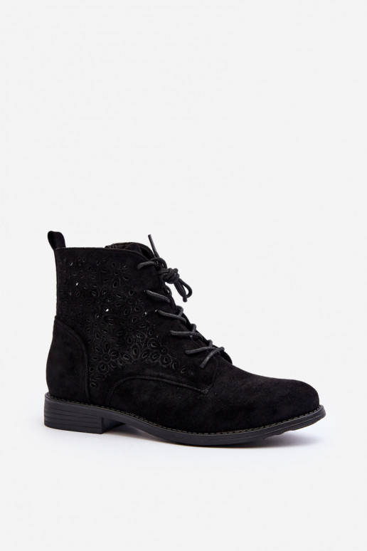 S.Barski Boots noires à motifs