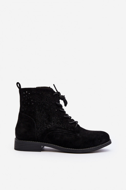 S.Barski Boots noires à motifs