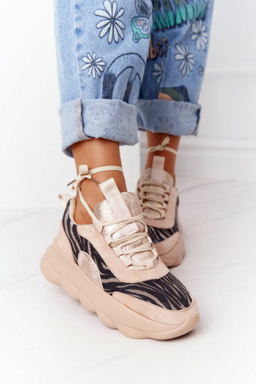 Chaussures de sport à plateforme Lu Boo beige