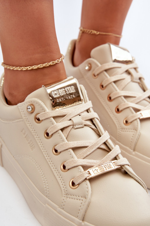 Baskets modèle chaussures Big Star beige