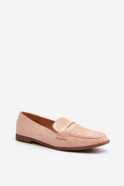 Mocassins modèle classique de couleur rose Olevin