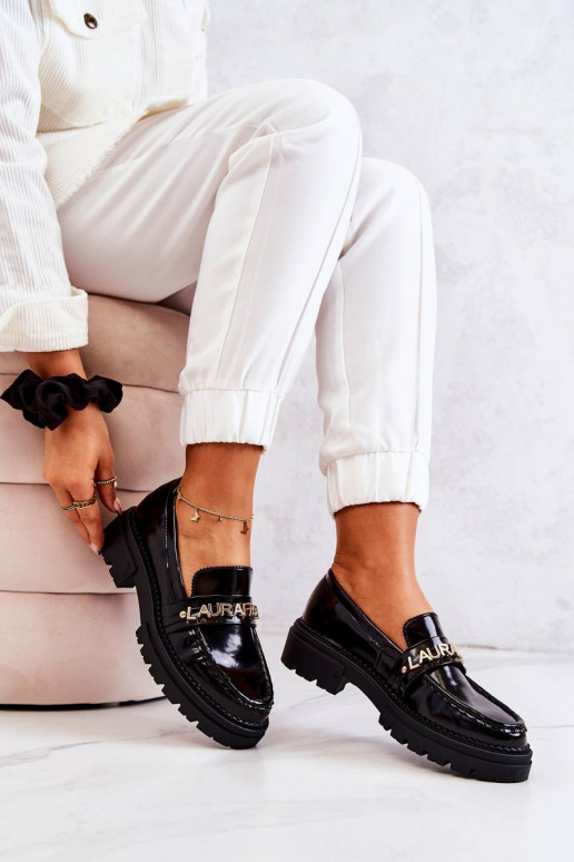 Chaussures effet laqué La.Fi couleur noir Jenefer