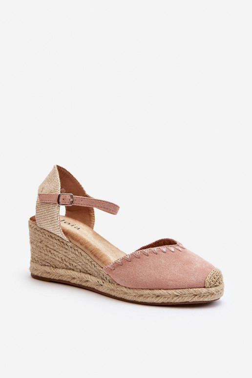 Suède sandaal espadrilles roze Raylin Suède sandaal espadrilles roze Raylin