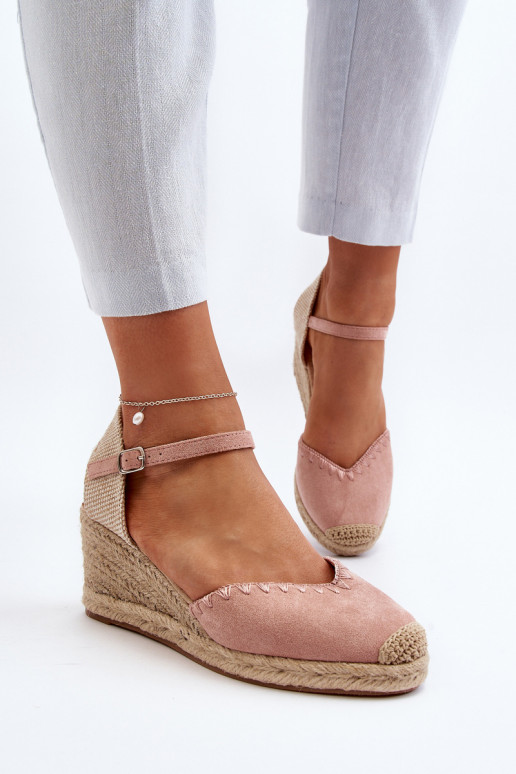 Espadrilles sandale daim rose Raylin Espadrilles sandale daim rose Raylin