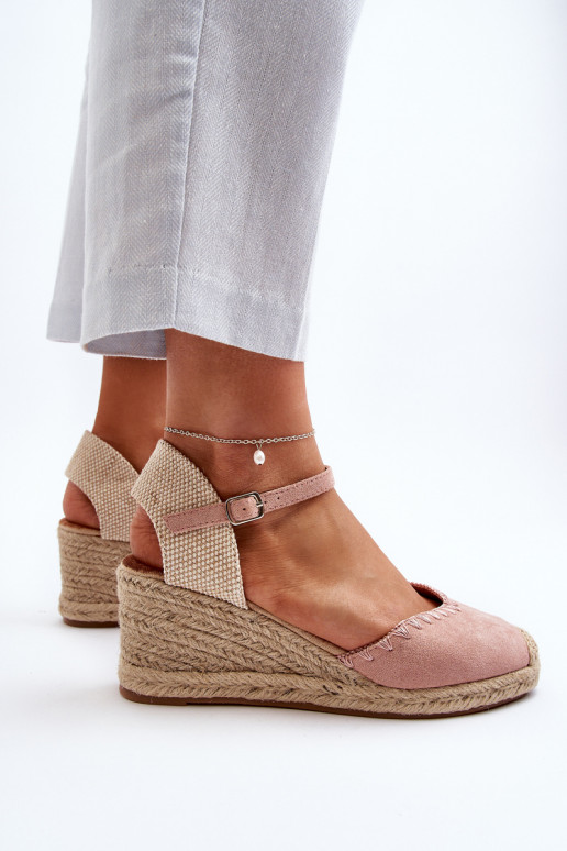Suède sandaal espadrilles roze Raylin Suède sandaal espadrilles roze Raylin