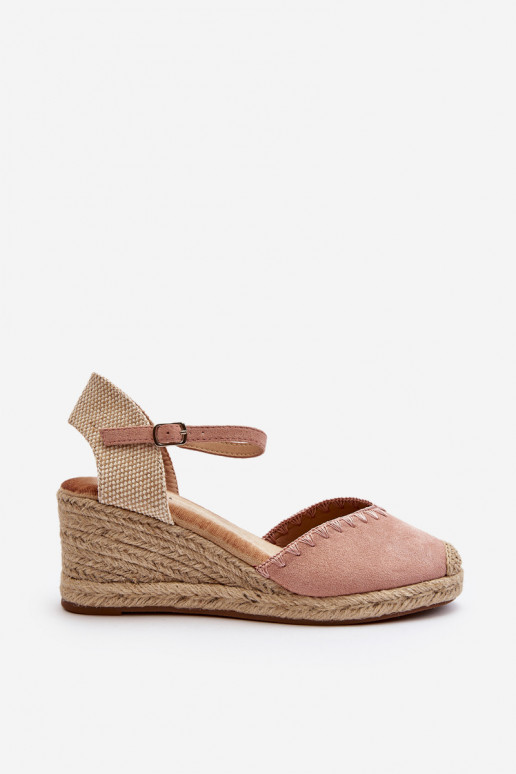 Espadrilles sandale daim rose Raylin Espadrilles sandale daim rose Raylin