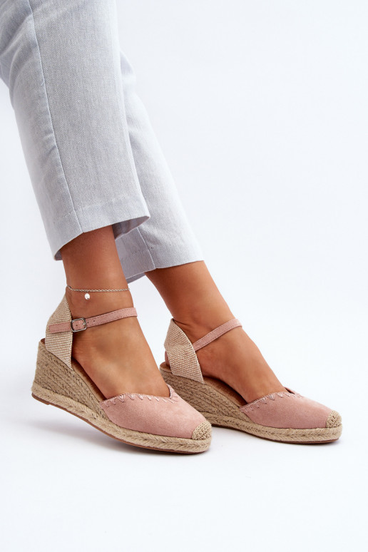 Suède sandaal espadrilles roze Raylin Suède sandaal espadrilles roze Raylin