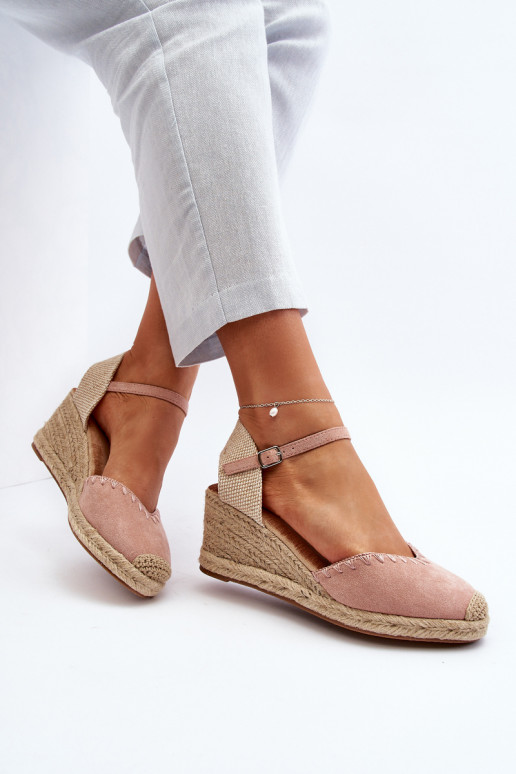 Suède sandaal espadrilles roze Raylin Suède sandaal espadrilles roze Raylin