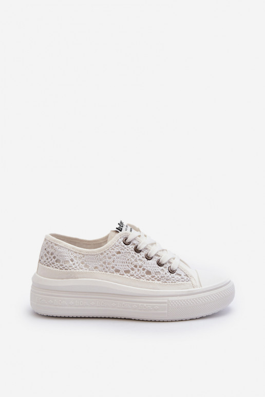 Chaussures de loisirs avec motifs en dentelle de couleur blanche Lee Cooper