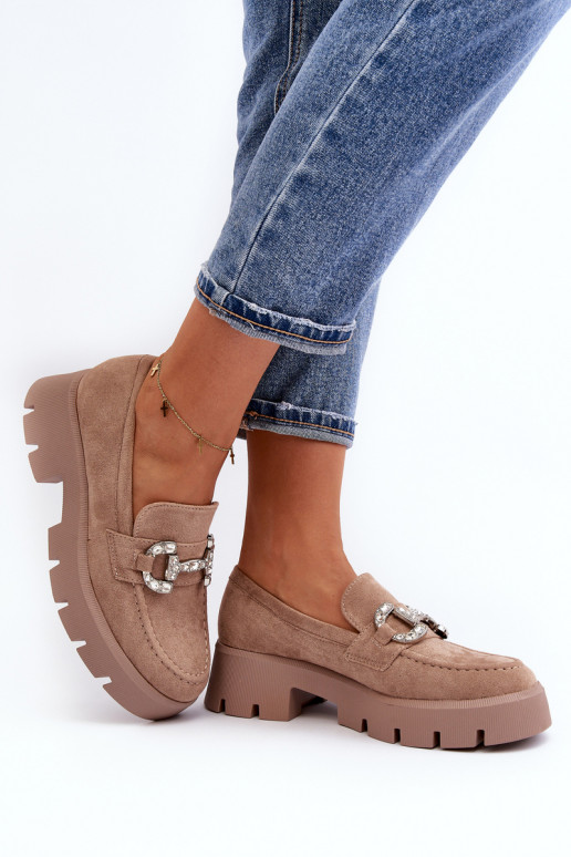 Mocassins met ornamenten beige kleur... Mocassins met ornamenten beige kleur...