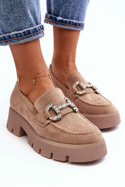 Mocassins met ornamenten beige kleur... Mocassins met ornamenten beige kleur...