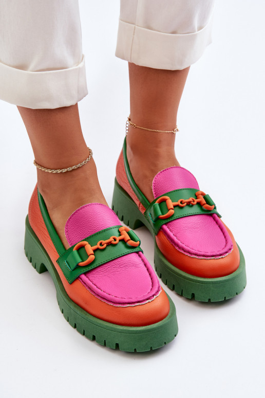 CheBello oranje mocassins met ornamenten CheBello oranje mocassins met ornamenten