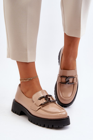Mocassins laqués beige Santtes