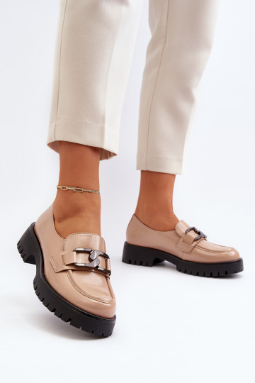 Mocassins laqués beige Santtes 2