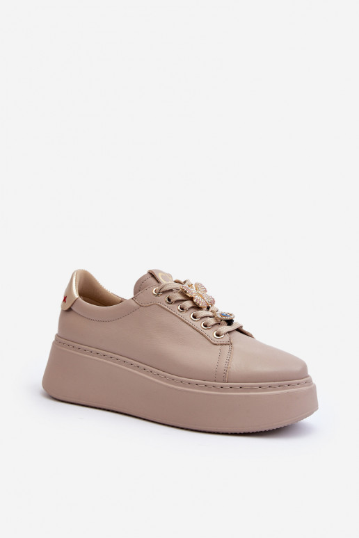 Baskets modèle chaussures avec de beaux détails CheBello 4292 beige