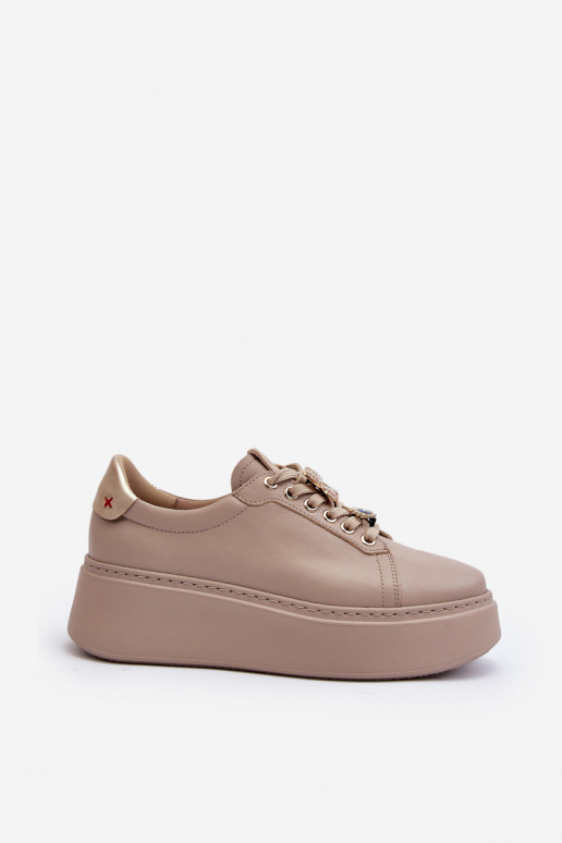 Baskets modèle chaussures avec de beaux détails CheBello 4292 beige