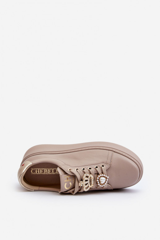 Baskets modèle chaussures avec de beaux détails CheBello 4292 beige
