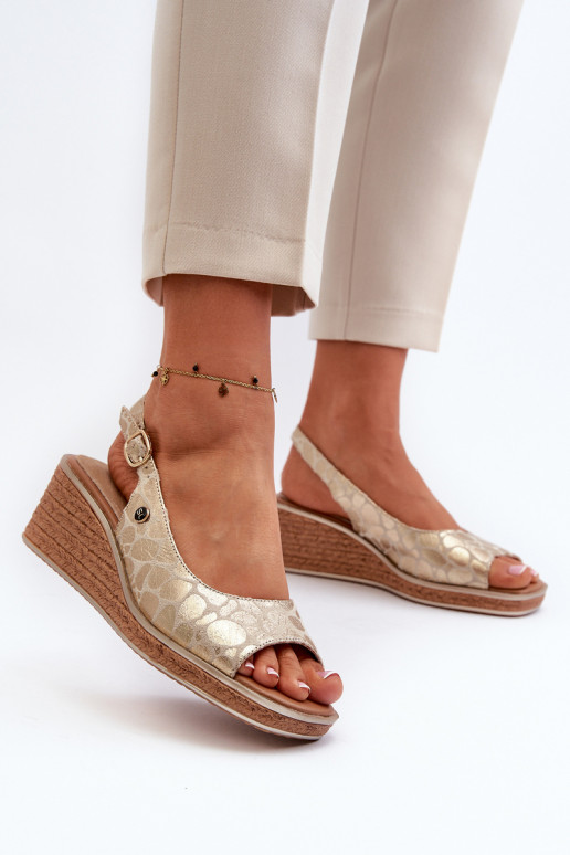 Plateausandalen Sergio Leone goudkleur Plateausandalen Sergio Leone goudkleur