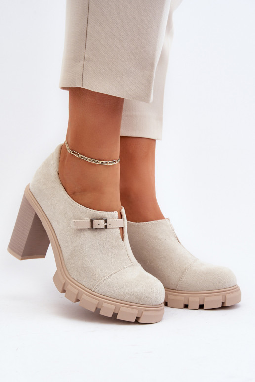 Ivoren Tauina schoenen met hak Ivoren Tauina schoenen met hak