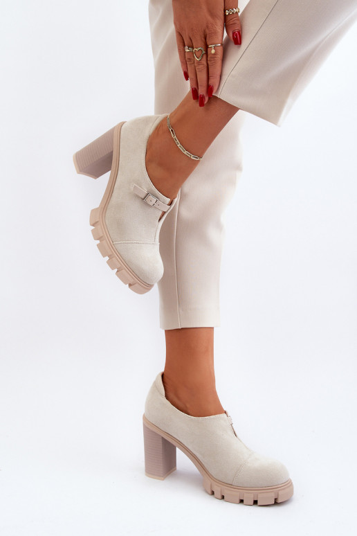 Elfenbeinfarbene Tauina-Schuhe mit... Elfenbeinfarbene Tauina-Schuhe mit...