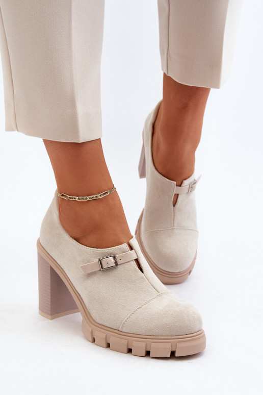 Ivoren Tauina schoenen met hak Ivoren Tauina schoenen met hak