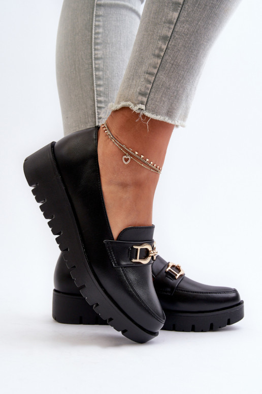 Damesmocassins met vergulde zool met...