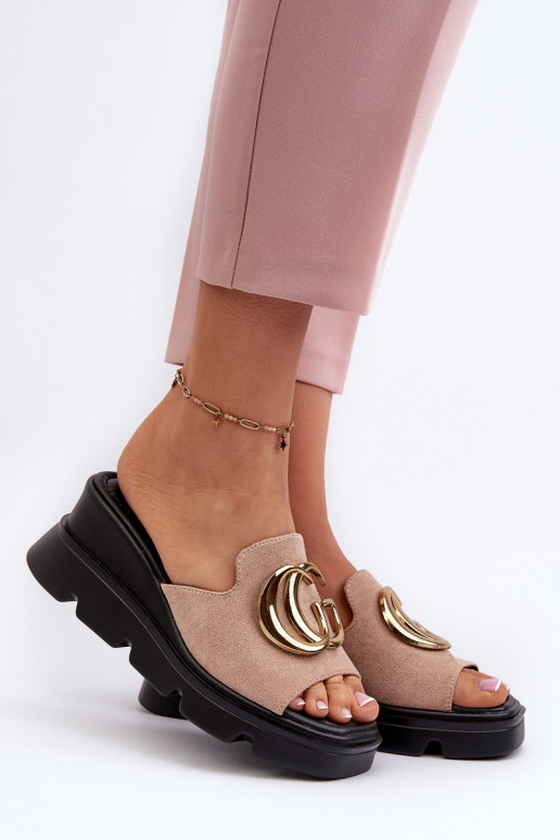 Chaussons femme beige Iaria Chaussons femme beige Iaria