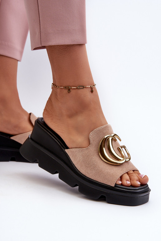 Chaussons femme beige Iaria Chaussons femme beige Iaria