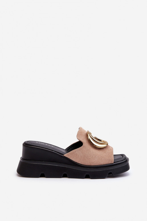 Chaussons femme beige Iaria